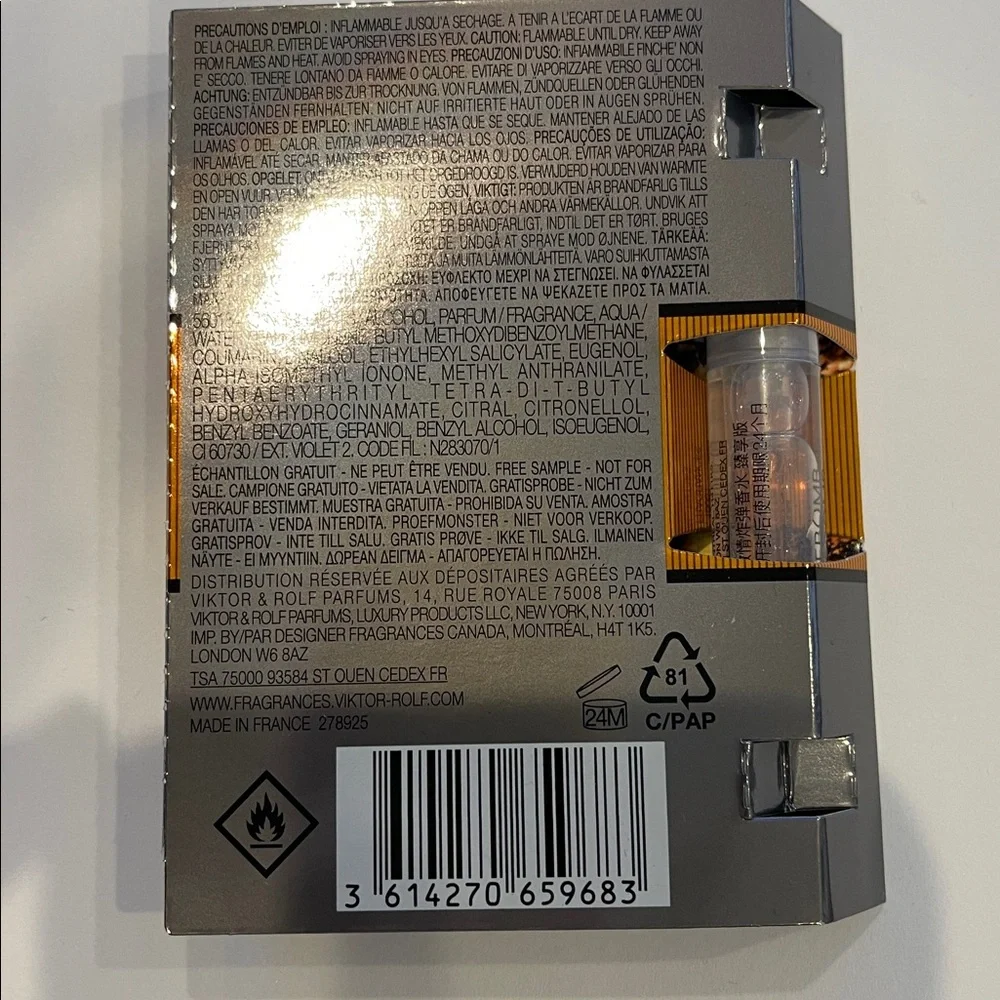 Viktor & Rolf Spicebomb Extreme in Gray and Orange Extreme sample 0.04 FL OZ